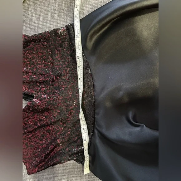 Brand New Black dress w Sequinned Red Top Size M - Picture 10 of 12